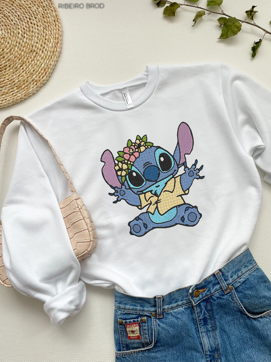 Stitch couronne florale