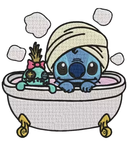 Stitch dans le bain