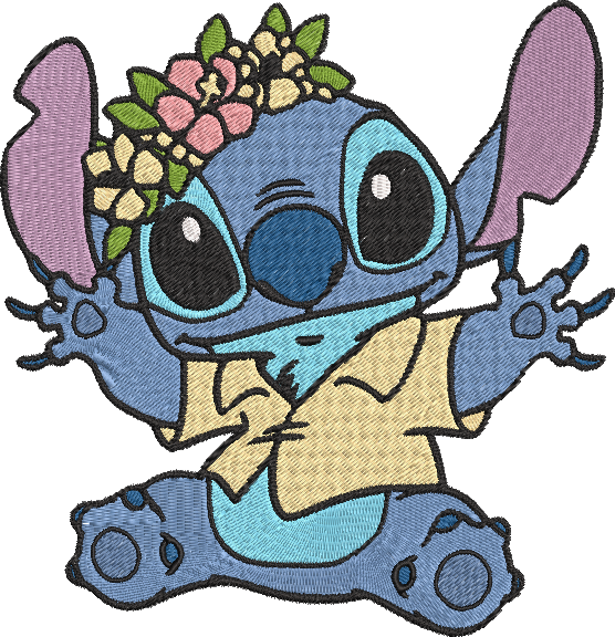 Stitch couronne florale