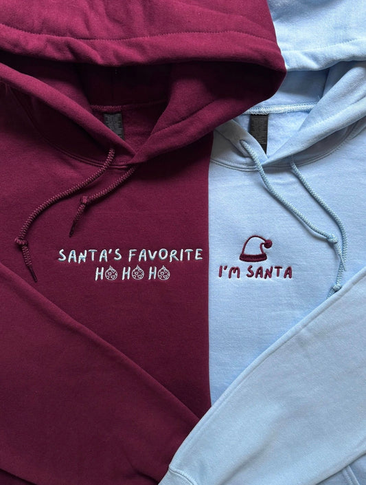 Duo de Hoodies Noël – “Santa & Santa’s Favorite”